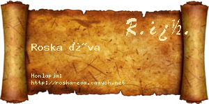 Roska Éva névjegykártya